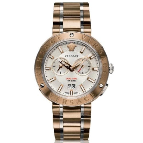 Versace V Extreme Chronograph White Dial Rose Gold Stainless Steel Watch for Women - VCN050017