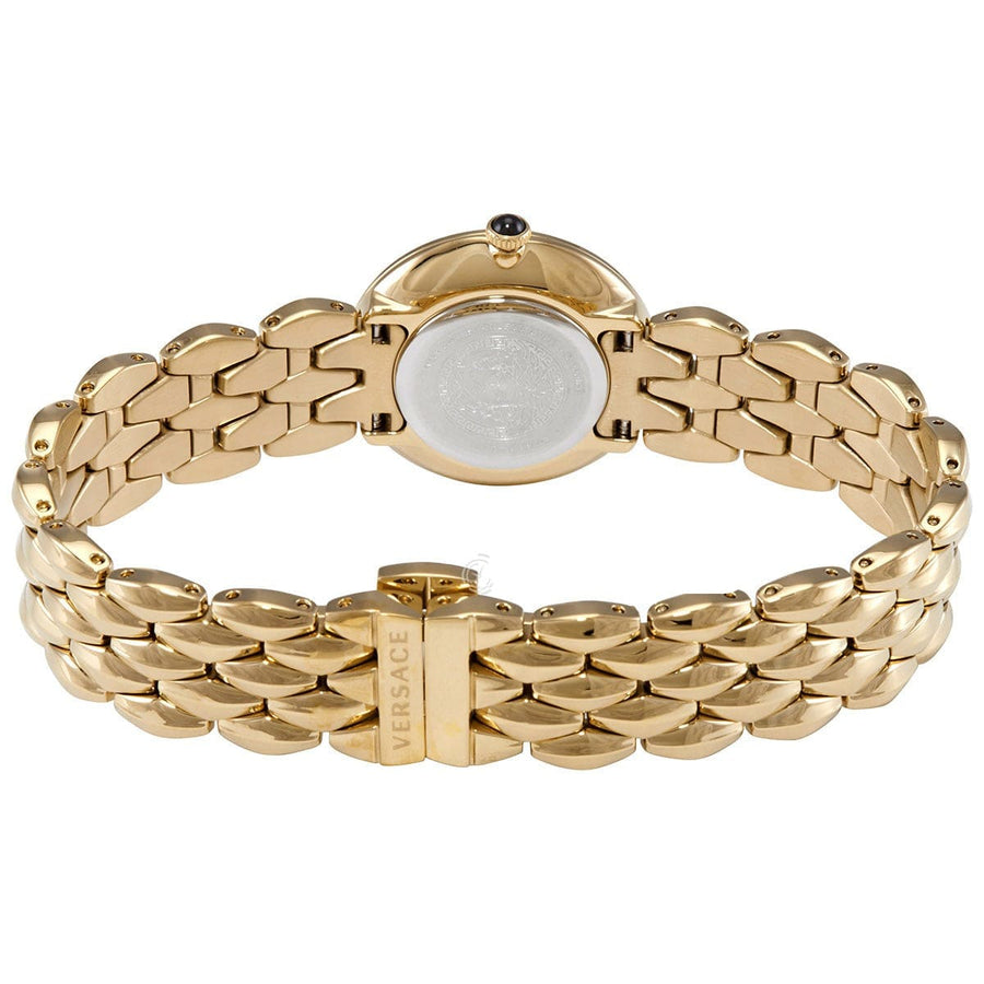 Versace V Flare Diamonds Silver Dial Gold Steel Strap Watch for Women - VEBN00918