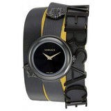 Versace V-Flare Quartz Black Dial Black Leather Strap Watch for Women - VEBN00518