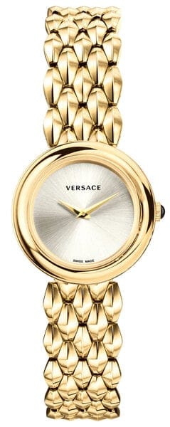 Versace V-Flare Quartz Silver Dial Gold Steel Strap Watch for Women - VEBN00718