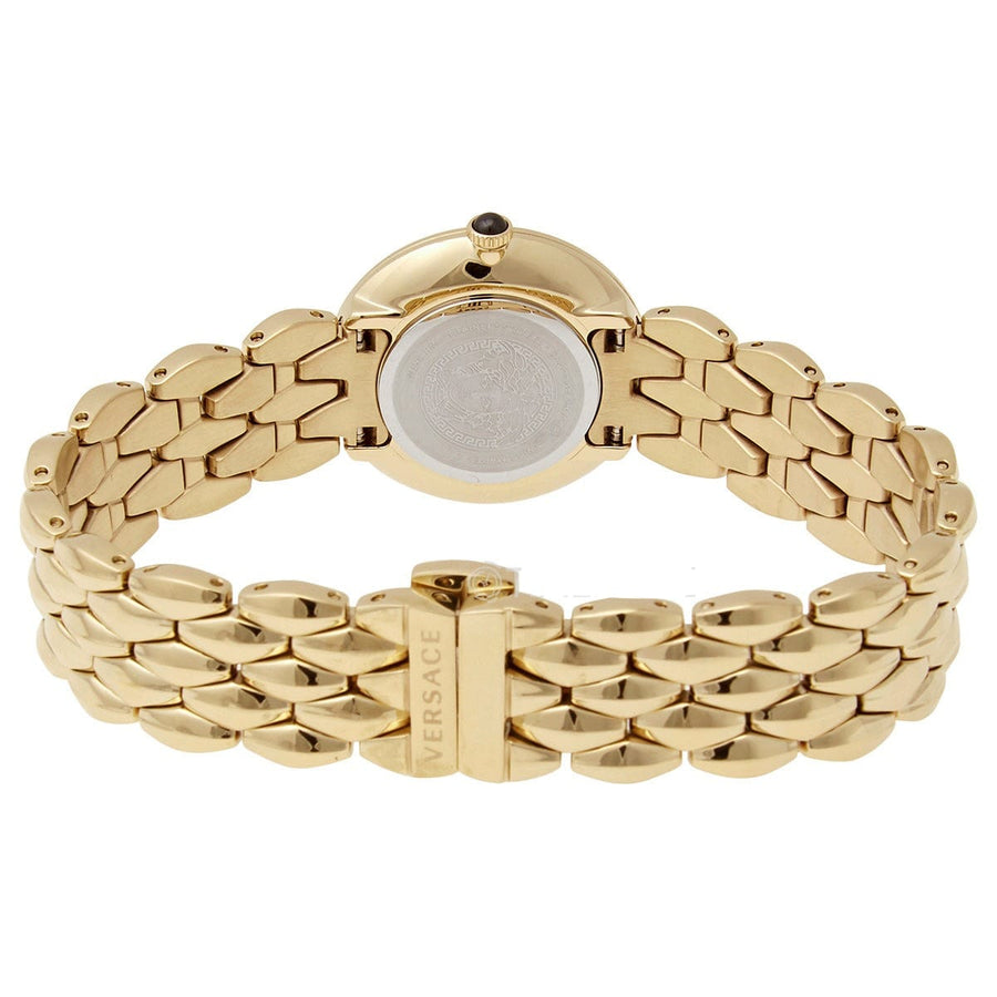 Versace V-Flare Quartz Silver Dial Gold Steel Strap Watch for Women - VEBN00818