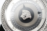 Versace V Metal Icon Silver Dial Black & Silver Strap Watch for Women - VLC010014