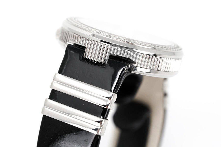Versace V Metal Icon Silver Dial Black & Silver Strap Watch for Women - VLC010014