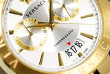 Versace V Racer Chronograph White Dial Gold Steel Strap Watch for Men - VBR060017