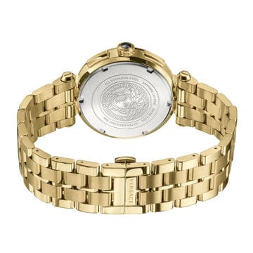 Versace V Racer Chronograph White Dial Gold Steel Strap Watch for Men - VBR060017