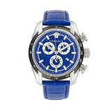 Versace V-Ray Chronograph Quartz Blue Dial Blue Leather Strap Watch for Men - VE2I00721