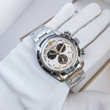 Versace V-Ray Chronograph Silver Dial Silver Steel Strap Watch For Men - VE2I00321