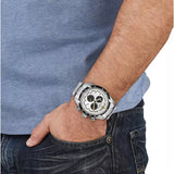 Versace V-Ray Chronograph Quartz Silver Dial Silver Steel Strap Watch For Men - VE2I00321