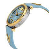 Versace V-Twist Blue Dial Blue Leather Strap Watch for Women - VELS00319