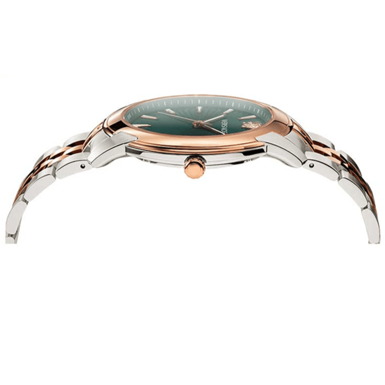 Versace V-Urban Green Dial Two Tone Steel Strap Watch for Men - VELQ00619