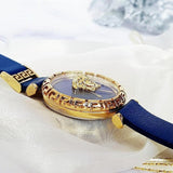 Versace Palazzo Empire Greca Quartz Blue Dial Blue Leather Strap Watch for Women - VEDV00219