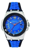 Versace Chain Reaction Quartz Blue Dial Blue & Black Leather Strap Watch for Men - VEDY00119