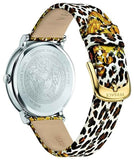 Versace V-Circle Silver Dial Cheetah Print Leather Strap Watch for Women - VBP12017