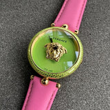 Versace Palazzo Empire Green Dial Pink Leather Strap Watch for Women - VCO150017