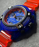 Versace Icon Active Chronograph Quartz Blue Dial Orange Rubber Strap Watch For Men - VEZ700922