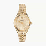 Versace Virtus Quartz Gold Dial Gold Steel Strap Watch for Women - VEHU00720
