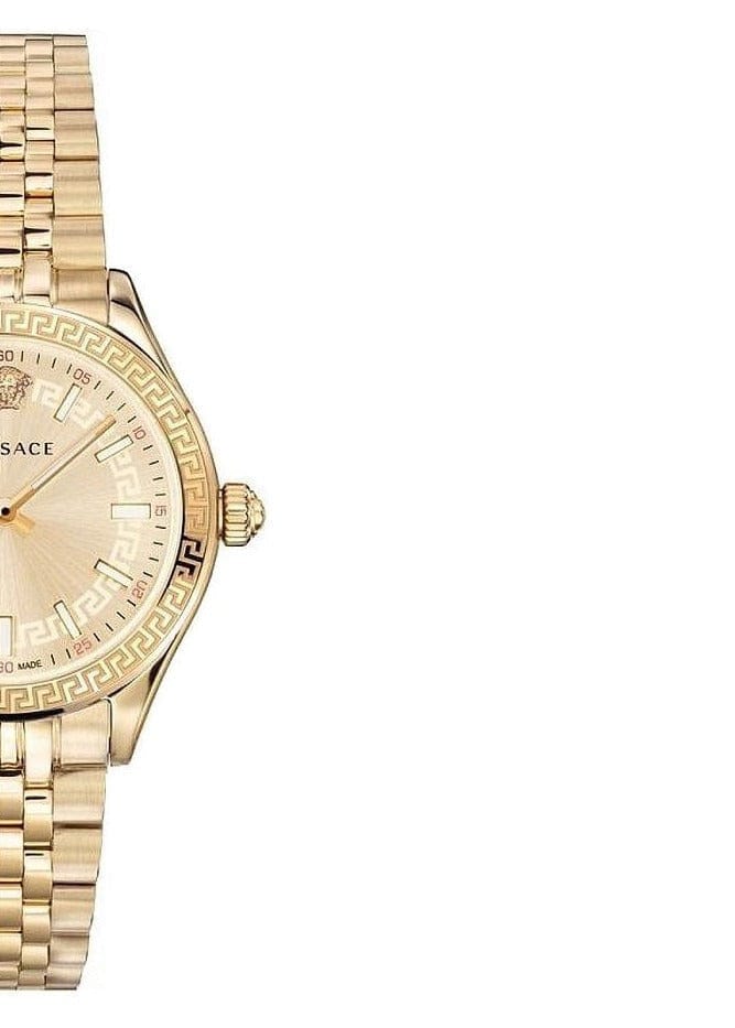 Versace Virtus Quartz Gold Dial Gold Steel Strap Watch for Women - VEHU00720