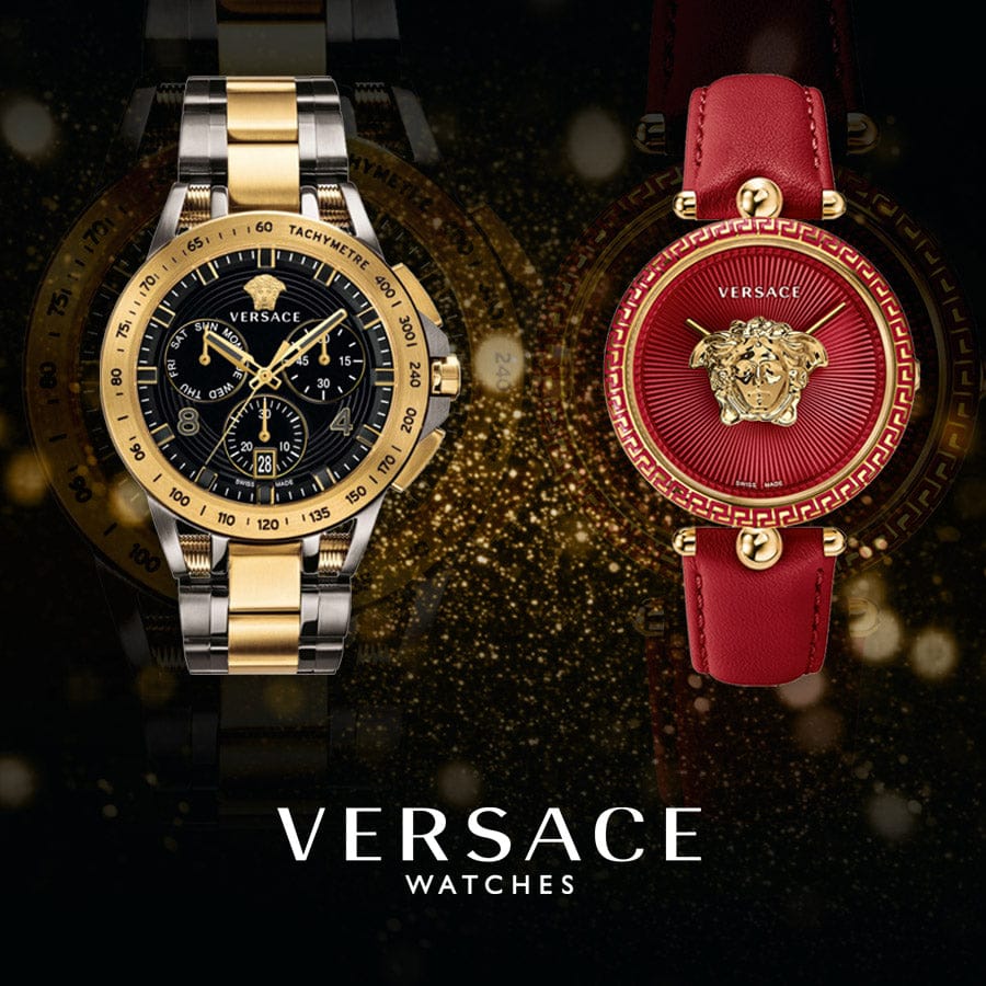 Versace Virtus White Dial Red Leather Strap Watch for Women - VEHC00219