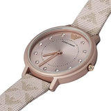 Emporio Armani Kappa Quartz Rose Gold Dial Pink Leather Strap Watch For Women - AR11010