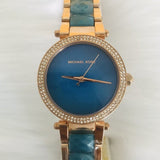 Michael Kors Parker Blue Mother of Pearl Dial Two Tone Steel Strap  Watch for Women - MK6491