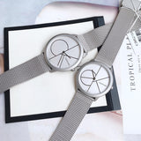 Calvin Klein Minimal White Dial Silver Mesh Bracelet Watch for Women - K3M5215X