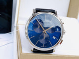 Calvin Klein Chronograph Blue Dial Black Leather Strap Watch for Men - K8Q371CN