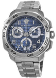 Versace Dylos Chronograph Blue Dial Silver Steel Strap Watch for Men - VQC090016