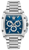 Versace Dominus Chronograph Blue Dial Silver Steel Strap Watch For Men - VE6H00423