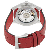 Gucci G Timeless Automatic Silver Dial Red Leather Strap Watch For Men - YA126346