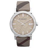 Burberry The City Nova Beige Dial Grey Leather Strap Watch for Women - BU9023