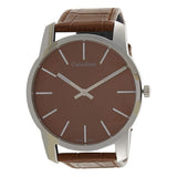 Calvin Klein City Brown Dial Brown Leather Strap Watch for Men - K2G211GK