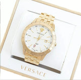 Versace Univers Quartz White Dial Gold Steel Strap Watch for Men - VEBK00518