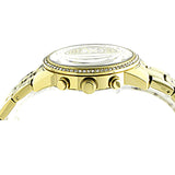 Guess Mini Sunrise Diamonds Silver Dial Gold Steel Strap Watch for Women - W0623L3