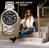 Michael Kors Skylar Black Dial Two Tone Steel Strap Watch for Women - MK5957