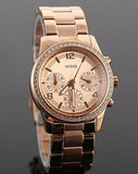 Guess Mini Spectrum Quartz Rose Gold Dial Rose Gold Steel Strap Watch For Women - W0122L3