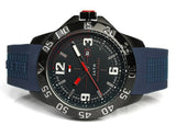 Tommy Hilfiger Cole Black Dial Blue Rubber Strap Watch for Men - 1790984