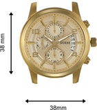 Guess Analog Chronograph Gold Dial Gold Steel Strap Watch for Men - W0075G5