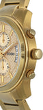 Guess Analog Chronograph Gold Dial Gold Steel Strap Watch for Men - W0075G5