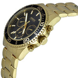 Guess Chaser Chronograph Black Dial Gold Steel Strap Watch for Men - W0170G2