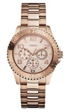 Guess BFF Multifunction Rose Gold Dial Rose Gold Steel Strap Watch for Women - W0231L4