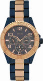 Guess BFF Multifunction Blue Dial Two Tone Steel Strap Watch for Women - W0231L6