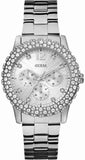 Guess Dazzler Diamonds Silver Dial Silver Steel Strap Watch for Women - W0335L1