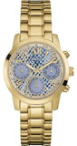 Guess Mini Sunrise Quartz Blue Dial Gold Steel Strap Watch For Women - W0448L6