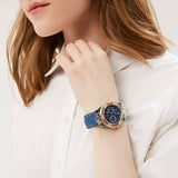 Guess Limelight Quartz Analog Blue Dial Blue Denim Strap Watch For Women - W0775l10