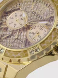 Guess Limelight Quartz Gold Dial  Gold Leather Strap Watch For Women - W0775L13