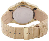 Guess Limelight Quartz Silver Dial Golden Leather Strap Watch For Women - W0775L2