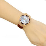 Guess Limelight Quartz White Dial Brown Leather Strap Watch For Women - W0775L7