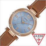 Guess Park Avenue Blue Dial Brown Leather Strap Watch for Women - W0838L2