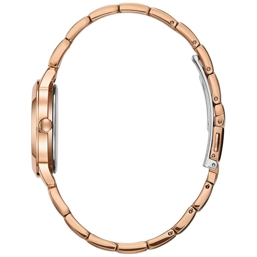 Guess Studio Rose Gold Dial Rose Gold Steel Strap Watch For Women - W0778L3