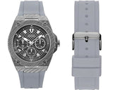 Guess Legacy Grey Dial Grey Silicone Strap Watch For Men - W1048G1